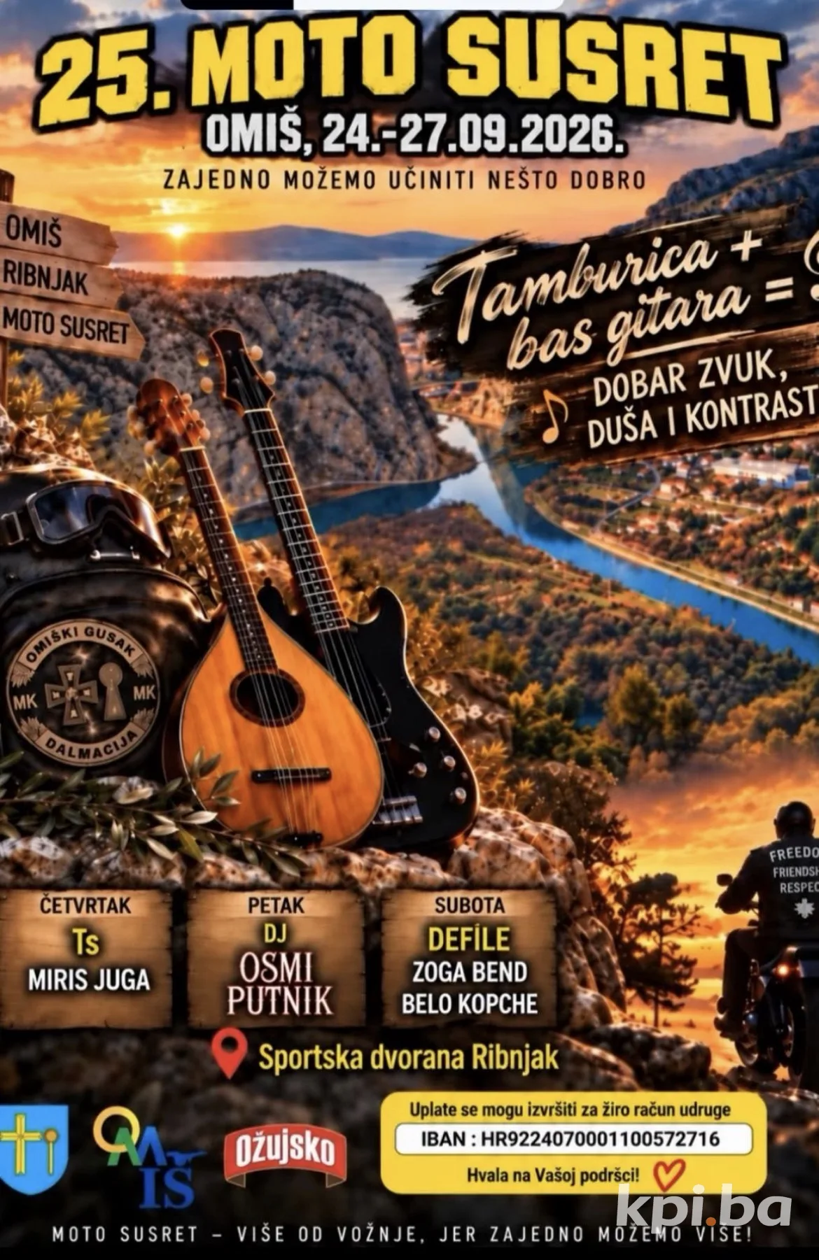 🏍️ OMIŠ SPREMA VELIKI MOTO SPEKTAKL: 25. Moto susret donosi dane motora, muzike i druženja!
