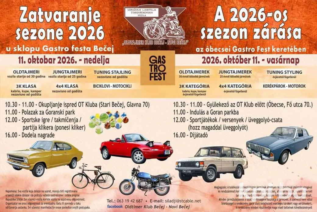 Zatvaranje sezone 2026 OTK Stari Bečej