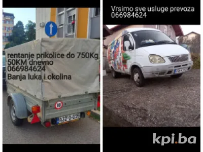 Laka prikolica do 750kg rentanje 50KM po danu 066984624