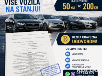 RENT A CAR Zenica rent kombi, atv, qvad 061453609 za svadbe itd..