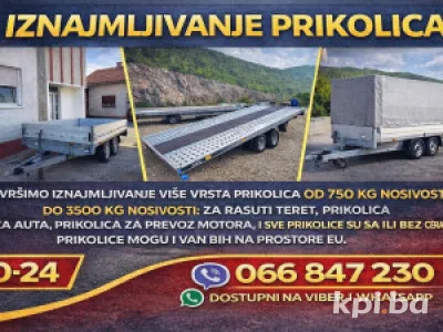 RENT IZNAJMLJIVANJE SVIH VRSTA PRIKOLICA NA DAN I NA VIŠE DANA